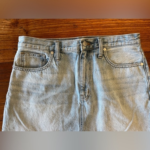Madewell NWT Rigid Denim A-Line Light Wash Jean Skirt - Picture 7 of 9
